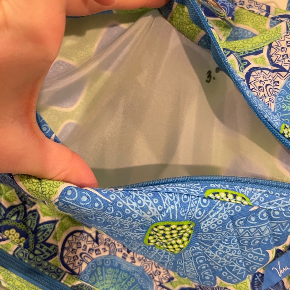 Vera Bradley Green and Blue Paisley Cosmetic Travel Organizer - Picture 11 of 12